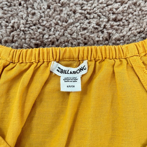 Billabong Women Yellow Wrap Top - Picture 4 of 8